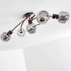Suspension Verre Fumé-hofstein Plafonnier Arconciel Brun, 5 lumières