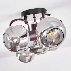 Suspension Verre Fumé-hofstein Plafonnier Arconciel Brun, 5 lumières