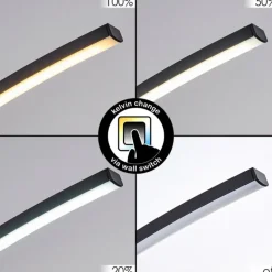 hofstein Plafonnier Aringa LED Noir, 1 lumière