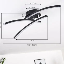 hofstein Plafonnier Aringa LED Noir, 1 lumière