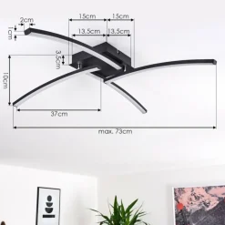 hofstein Plafonnier Aringa LED Noir, 1 lumière