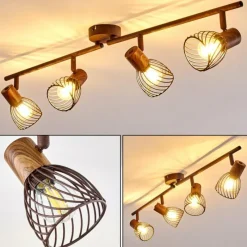 Luminaires Rustiques-hofstein Plafonnier Arjen Brun, Rouille, 4 lumières