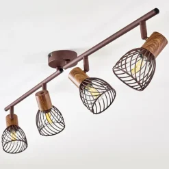 Luminaires Rustiques-hofstein Plafonnier Arjen Brun, Rouille, 4 lumières