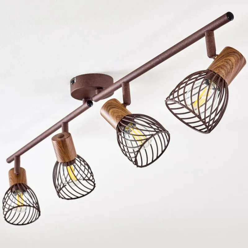 Luminaires Rustiques-hofstein Plafonnier Arjen Brun, Rouille, 4 lumières