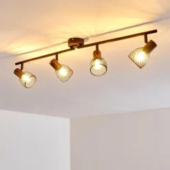 Luminaires Rustiques-hofstein Plafonnier Arjen Brun, Rouille, 4 lumières