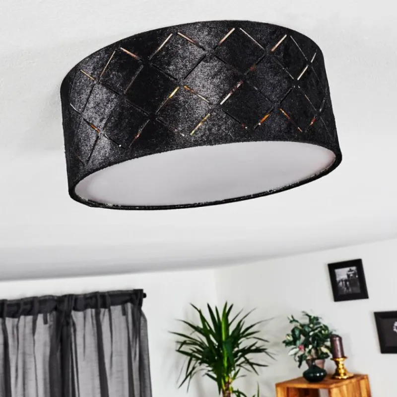 Lampes En Tissu-hofstein Plafonnier Arnoya Cuivre, Noir, 1 lumière