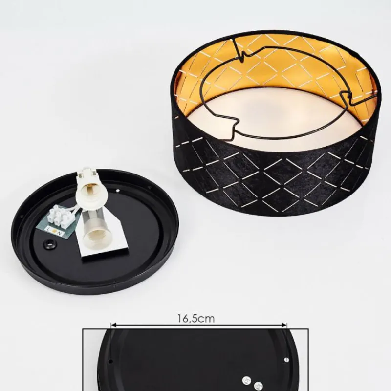 Lampes En Tissu-hofstein Plafonnier Arnoya Cuivre, Noir, 1 lumière