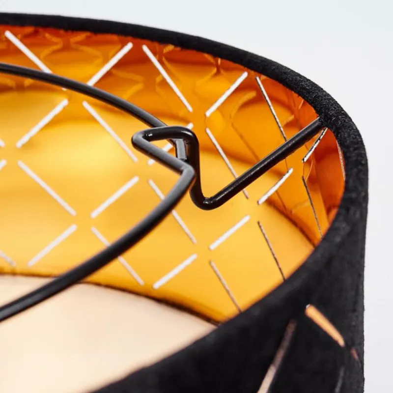 Lampes En Tissu-hofstein Plafonnier Arnoya Cuivre, Noir, 1 lumière