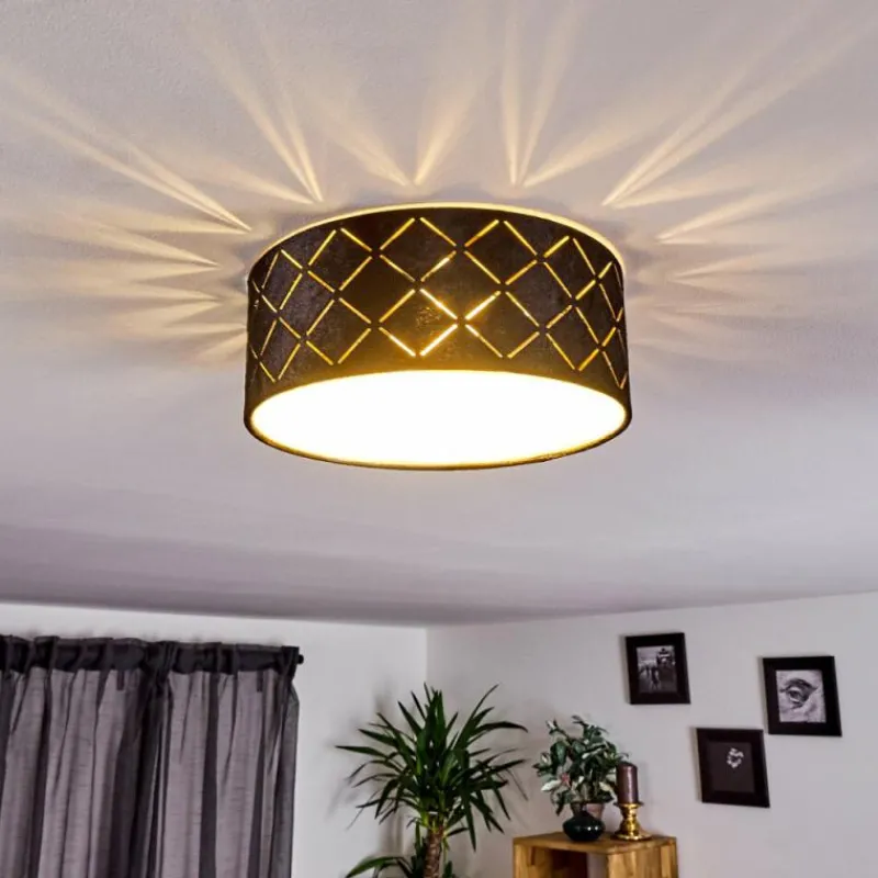 Lampes En Tissu-hofstein Plafonnier Arnoya Cuivre, Noir, 1 lumière