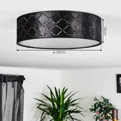 Lampes En Tissu-hofstein Plafonnier Arnoya Cuivre, Noir, 2 lumières