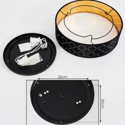 Lampes En Tissu-hofstein Plafonnier Arnoya Cuivre, Noir, 2 lumières