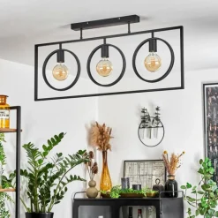 Lampes Industrielles-hofstein Plafonnier Assiniboia Noir, 3 lumières