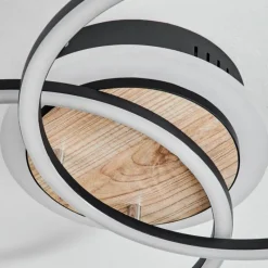 Luminaires Scandinaves-hofstein Plafonnier Audouin LED Couleur bois, Noir, 1 lumière, Télécommandes