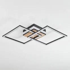 Luminaires Scandinaves-hofstein Plafonnier Audouin LED Couleur bois, 1 lumière, Télécommandes