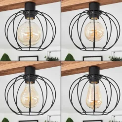 Luminaires Scandinaves-hofstein Plafonnier Aumal Couleur bois, 4 lumières