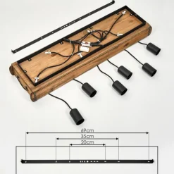 Lampes Vintages & Rétros-hofstein Plafonnier Avestruz Écru, Noir, 6 lumières