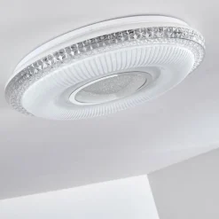 hofstein Plafonnier Avoriaz LED Blanc, 2 lumières, Télécommandes, Changeur de couleurs