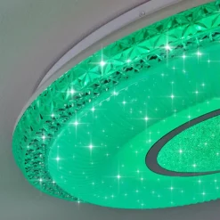 hofstein Plafonnier Avoriaz LED Blanc, 2 lumières, Télécommandes, Changeur de couleurs