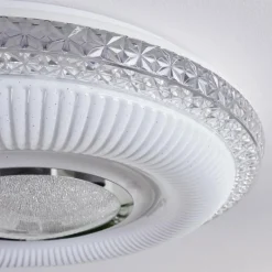 hofstein Plafonnier Avoriaz LED Transparent, Blanc, 1 lumière, Télécommandes