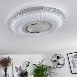 hofstein Plafonnier Avoriaz LED Transparent, Blanc, 1 lumière, Télécommandes