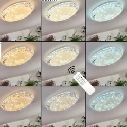 hofstein Plafonnier Avoriaz LED Transparent, Blanc, 1 lumière, Télécommandes