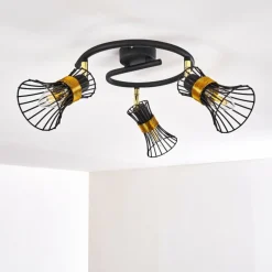 Lampes Dorées-hofstein Plafonnier Ayen Noir doré, 3 lumières