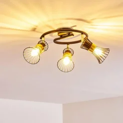 Lampes Dorées-hofstein Plafonnier Ayen Noir doré, 3 lumières