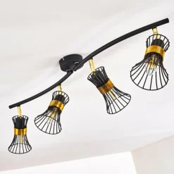 Lampes Dorées-hofstein Plafonnier Ayen Noir doré, 4 lumières
