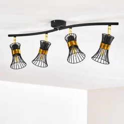 Lampes Dorées-hofstein Plafonnier Ayen Noir doré, 4 lumières