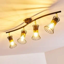 Lampes Dorées-hofstein Plafonnier Ayen Noir doré, 4 lumières