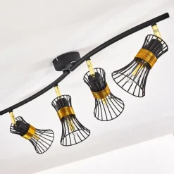 Lampes Dorées-hofstein Plafonnier Ayen Noir doré, 4 lumières