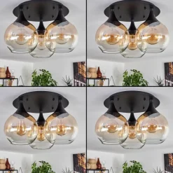 hofstein Plafonnier Azurara Noir, 3 lumières