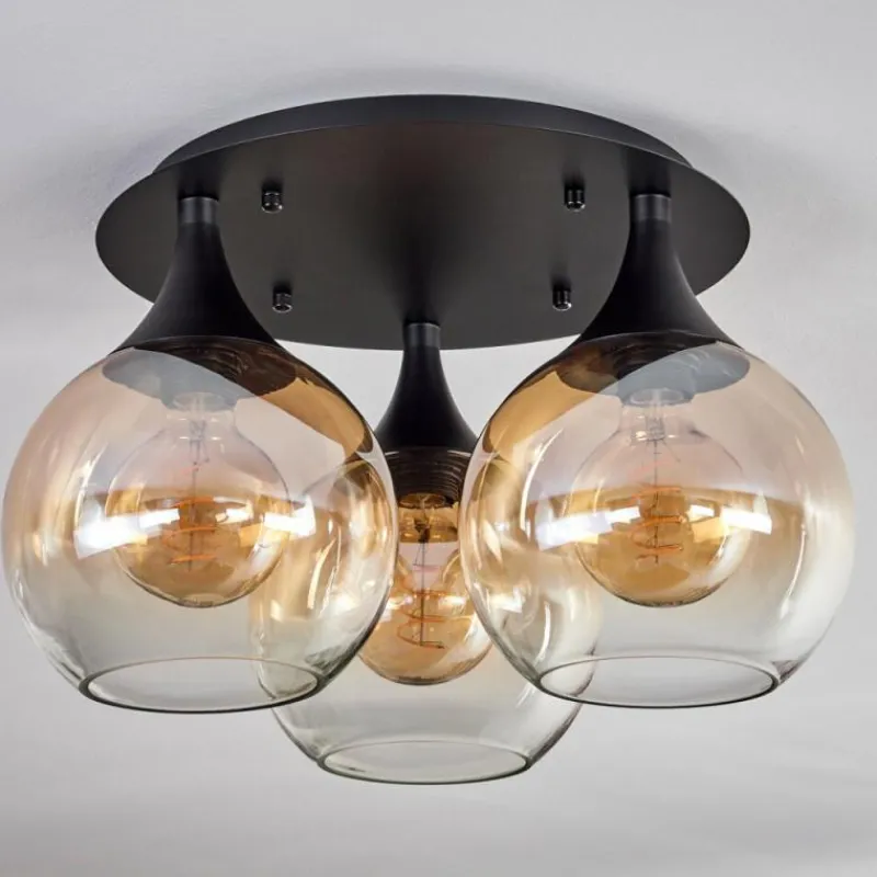 hofstein Plafonnier Azurara Noir, 3 lumières