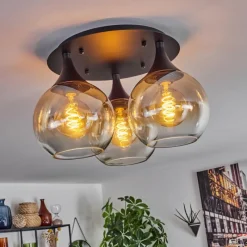 hofstein Plafonnier Azurara Noir, 3 lumières