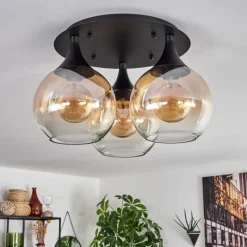 hofstein Plafonnier Azurara Noir, 3 lumières