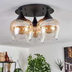hofstein Plafonnier Azurara Noir, 3 lumières