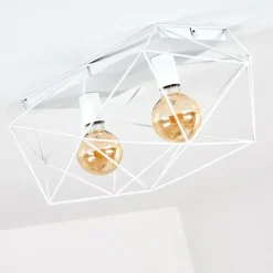 Luminaires Rustiques-hofstein Plafonnier Babol Blanc, 2 lumières