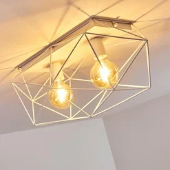 Luminaires Rustiques-hofstein Plafonnier Babol Blanc, 2 lumières