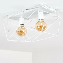 Luminaires Rustiques-hofstein Plafonnier Babol Blanc, 2 lumières