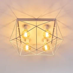 Lampes Industrielles-hofstein Plafonnier Babol Blanc, 4 lumières