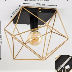 Lampes Dorées-hofstein Plafonnier Babol Noir, 1 lumière