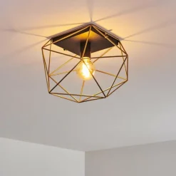 Lampes Dorées-hofstein Plafonnier Babol Noir, 1 lumière