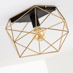 Lampes Dorées-hofstein Plafonnier Babol Noir, 1 lumière