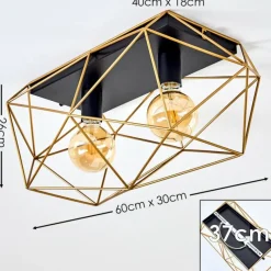 Luminaires Rustiques-hofstein Plafonnier Babol Noir, 2 lumières