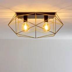 Luminaires Rustiques-hofstein Plafonnier Babol Noir, 2 lumières