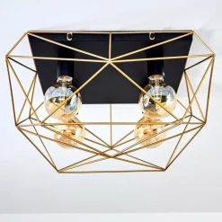 Lampes Dorées-hofstein Plafonnier Babol Noir, 4 lumières