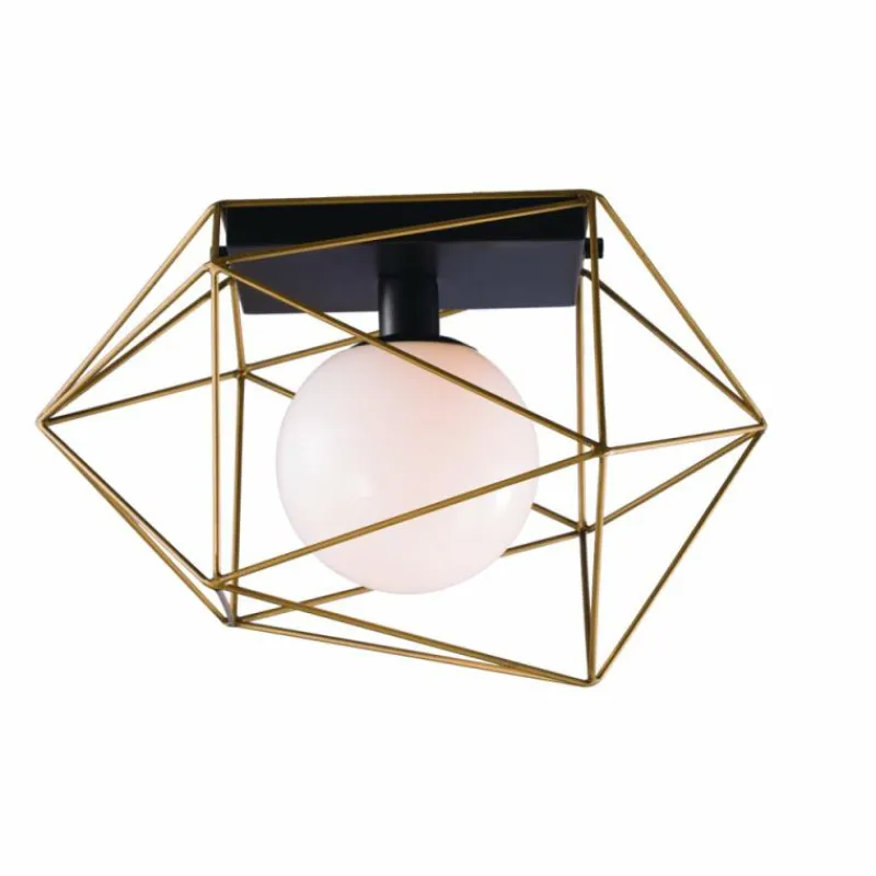 Lampes Dorées-Luce Design Plafonnier Babol Noir, 1 lumière