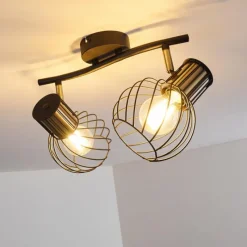 Lampes Dorées-hofstein Plafonnier Bacau Noir, 2 lumières