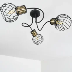 Lampes Dorées-hofstein Plafonnier Bacau Noir, 3 lumières