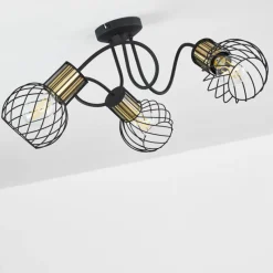 Lampes Dorées-hofstein Plafonnier Bacau Noir, 3 lumières